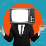 Art collage modern art collage of a man with a tv instead of a head